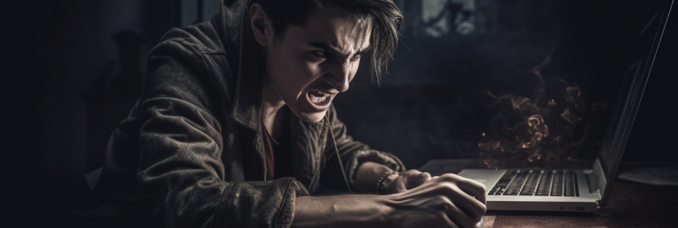 Une personne négative devant son PC