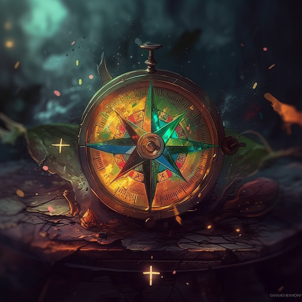 Une représentation fantastique d'une boussole émotionnelle