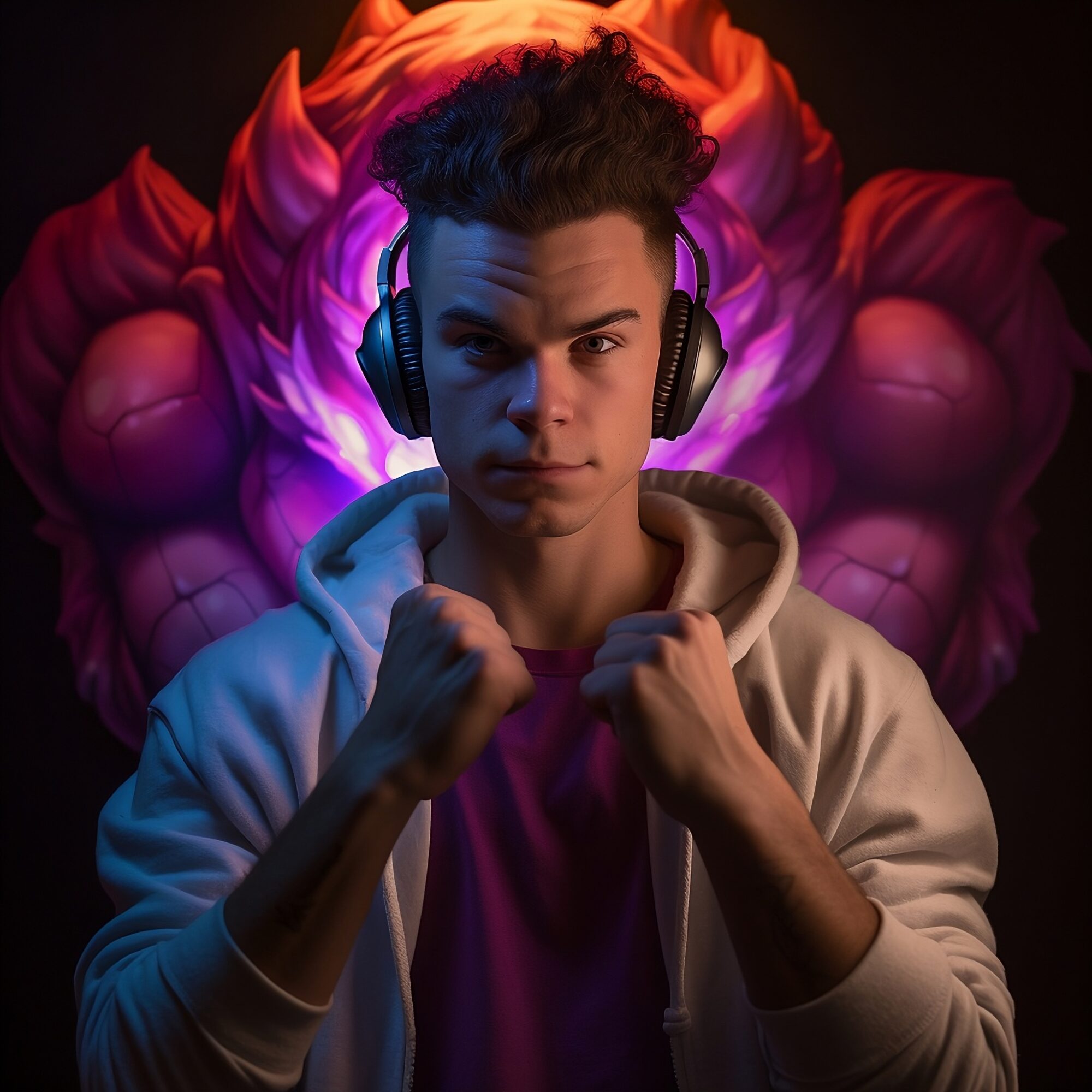 Un joueur plein de confiance avec une aura derrière lui