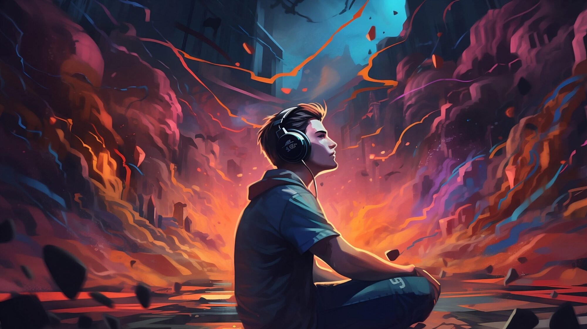 Représentation d'un joueur dans le chaos du stress